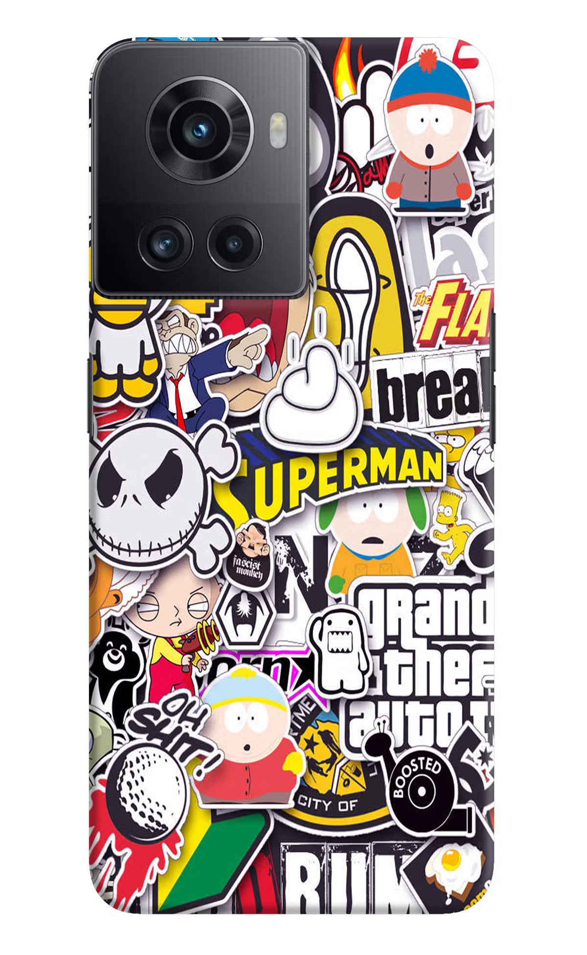 Sticker Bomb OnePlus 10R 5G Hard Case Back Cover by Casekaro
