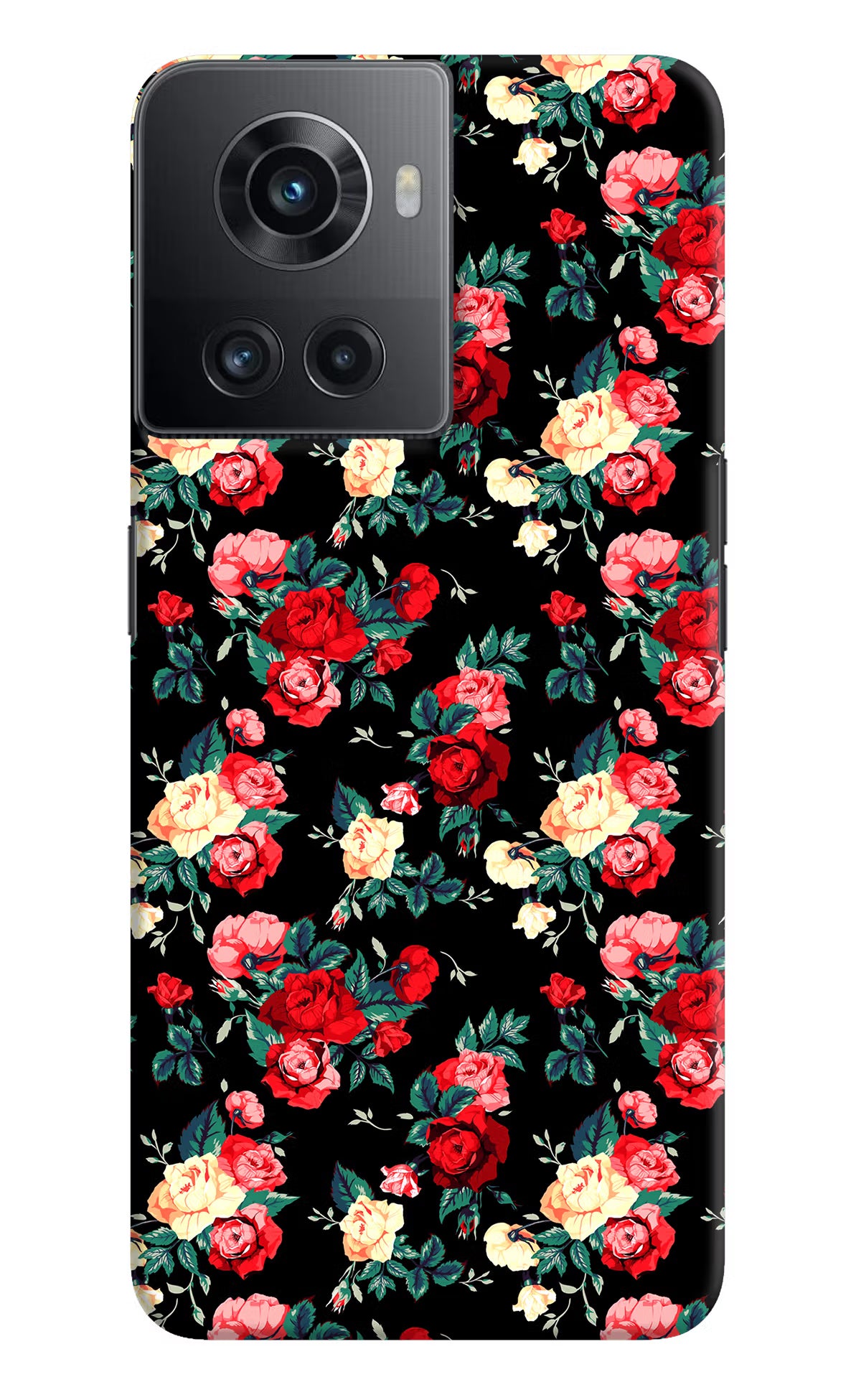 Rose Pattern OnePlus 10R 5G Hard Case Back Cover by Casekaro