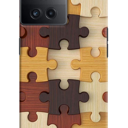 Wooden Puzzle OnePlus 10R 5G Hard Case Back Cover by Casekaro