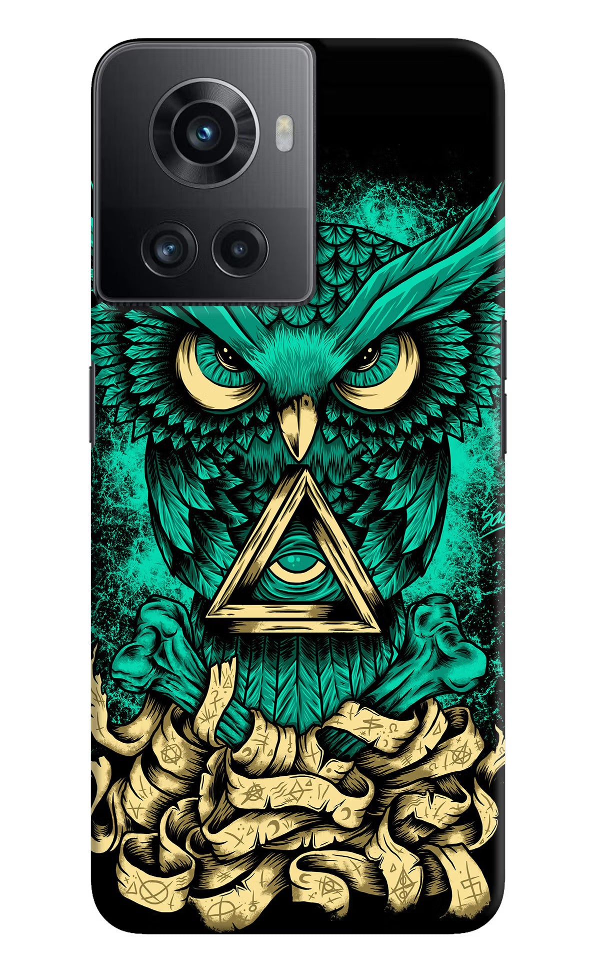 Green Owl OnePlus 10R 5G Hard Case Back Cover by Casekaro