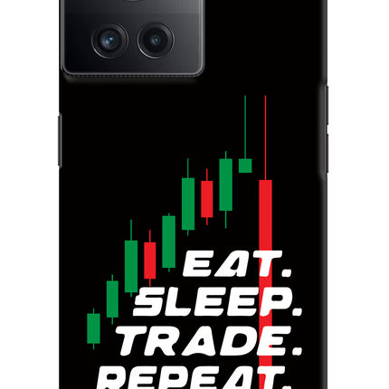 Eat Sleep Trade Repeat OnePlus 10R 5G Hard Case Back Cover by Casekaro