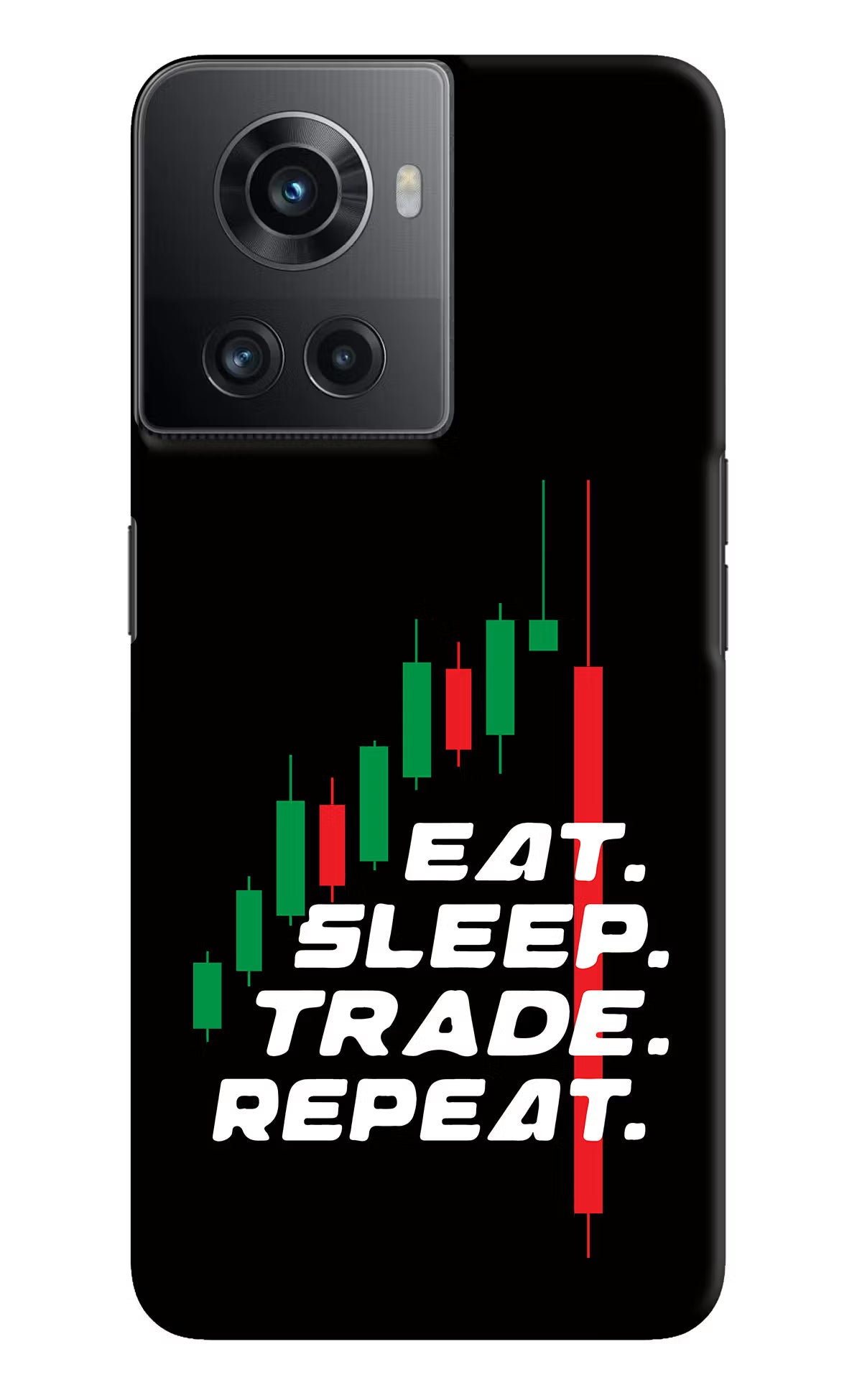 Eat Sleep Trade Repeat OnePlus 10R 5G Hard Case Back Cover by Casekaro