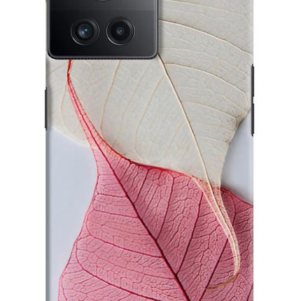 White Pink Leaf OnePlus 10R 5G Hard Case Back Cover by Casekaro