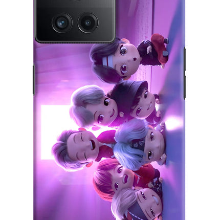 BTS Chibi OnePlus 10R 5G Hard Case Back Cover by Casekaro