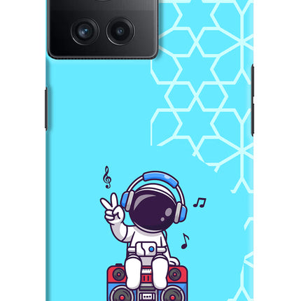 Cute Astronaut Chilling OnePlus 10R 5G Hard Case Back Cover by Casekaro