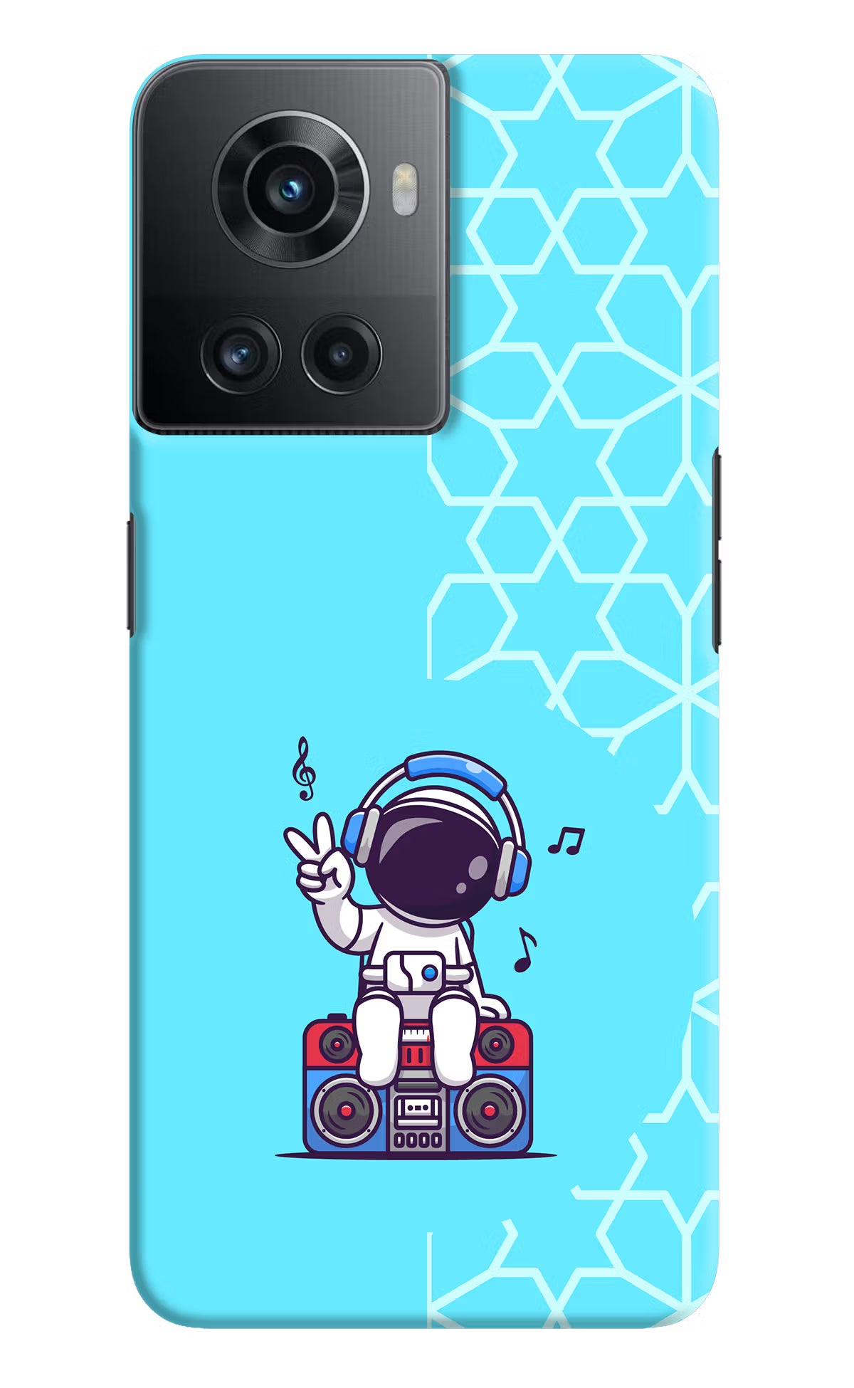 Cute Astronaut Chilling OnePlus 10R 5G Hard Case Back Cover by Casekaro