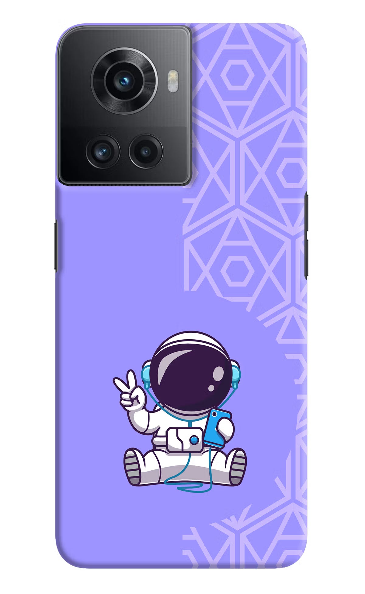 Cute Astronaut Chilling OnePlus 10R 5G Hard Case Back Cover by Casekaro