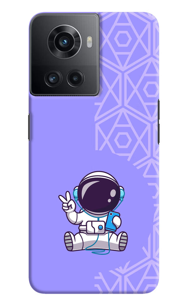 Cute Astronaut Chilling OnePlus 10R 5G Hard Case Back Cover by Casekaro