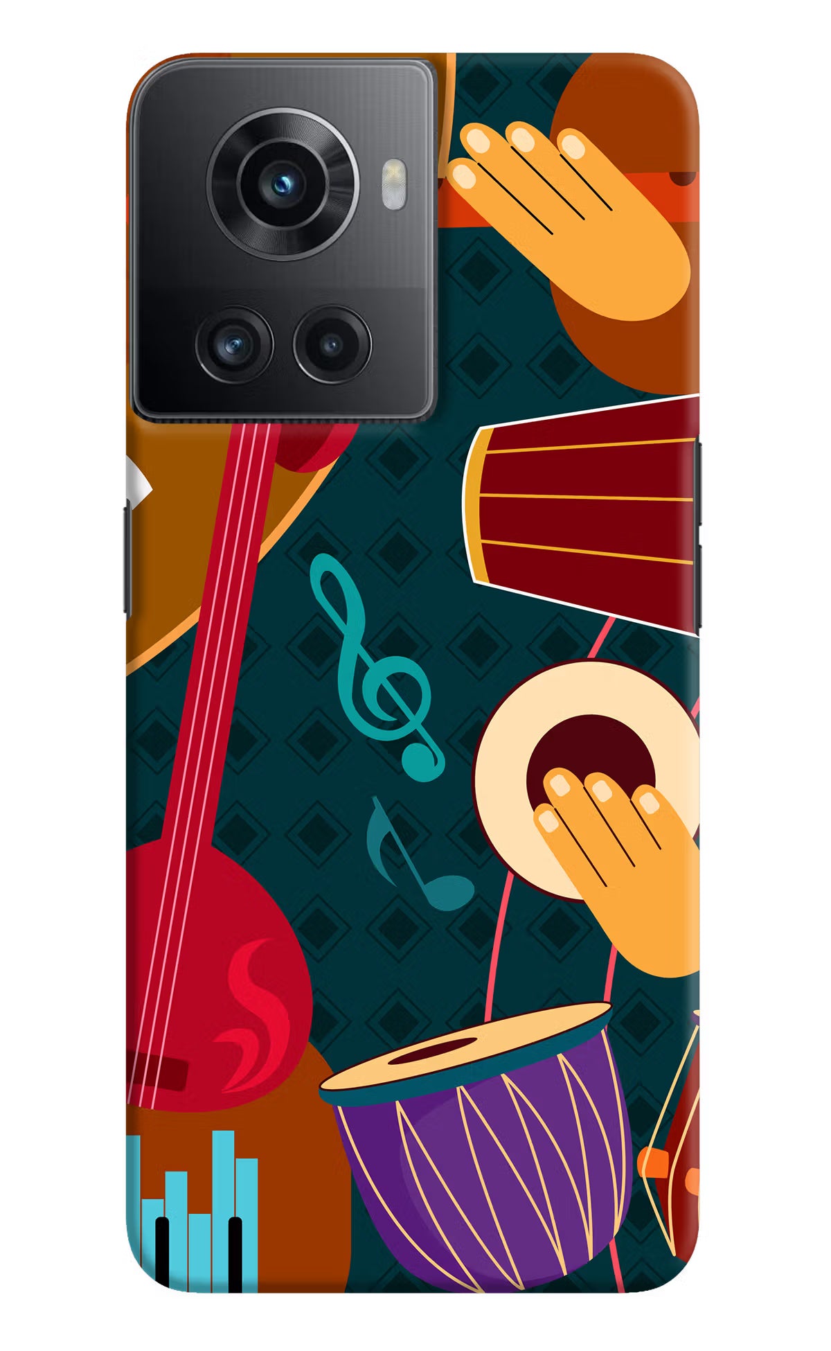 Music Instrument OnePlus 10R 5G Hard Case Back Cover by Casekaro