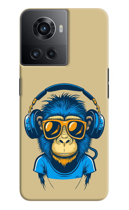 Monkey Headphone OnePlus 10R 5G Hard Case Back Cover by Casekaro