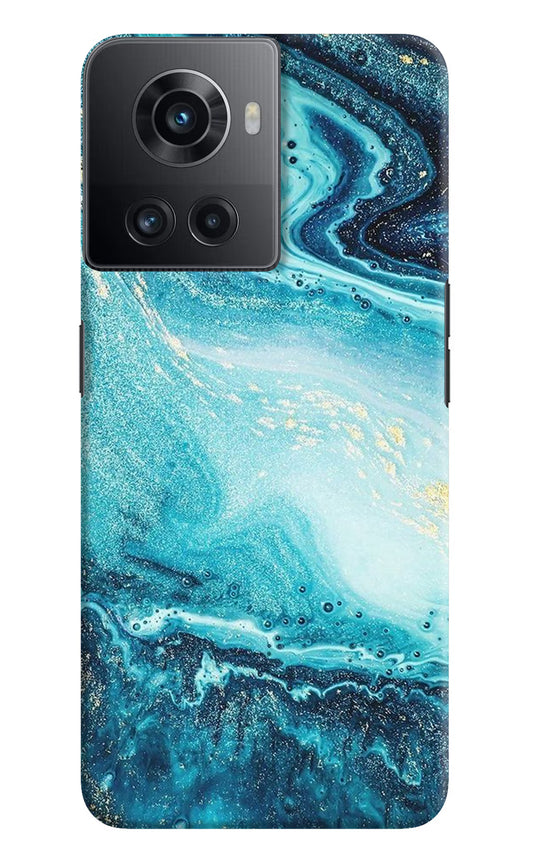 Blue Glitter Marble OnePlus 10R 5G Hard Case Back Cover by Casekaro