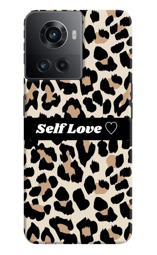Leopard Print Self Love OnePlus 10R 5G Hard Case Back Cover by Casekaro