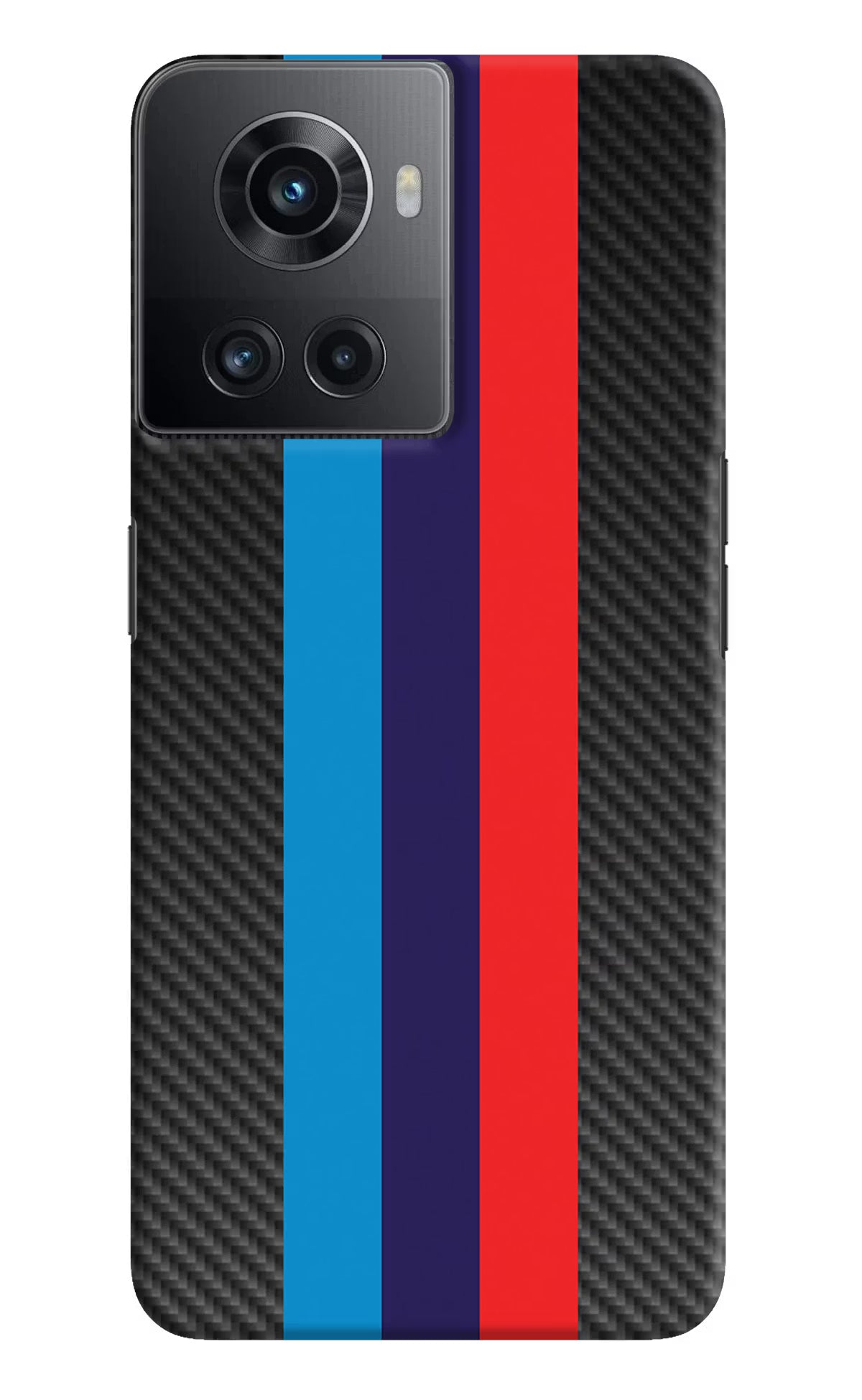 BMW Stripes Pattern OnePlus 10R 5G Hard Case Back Cover by Casekaro