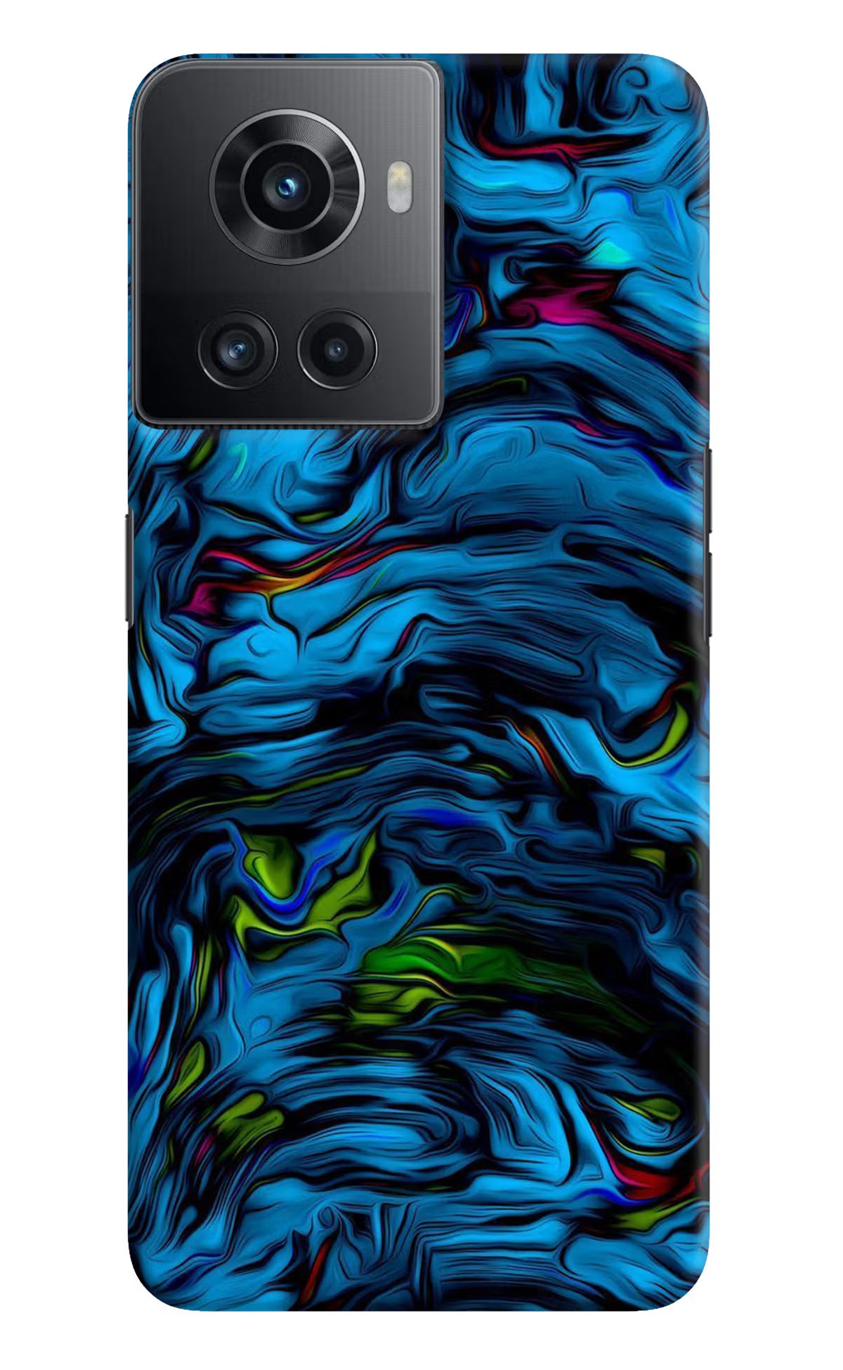 Dark Blue Abstract OnePlus 10R 5G Hard Case Back Cover by Casekaro