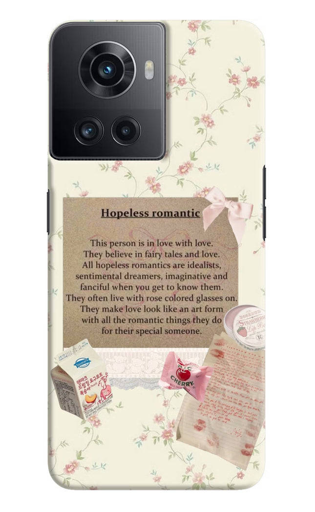 Hopeless Romantic OnePlus 10R 5G Hard Case Back Cover by Casekaro
