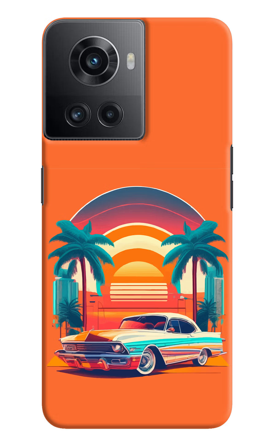 Palm Drive 80s OnePlus 10R 5G Back Cover, Hard case