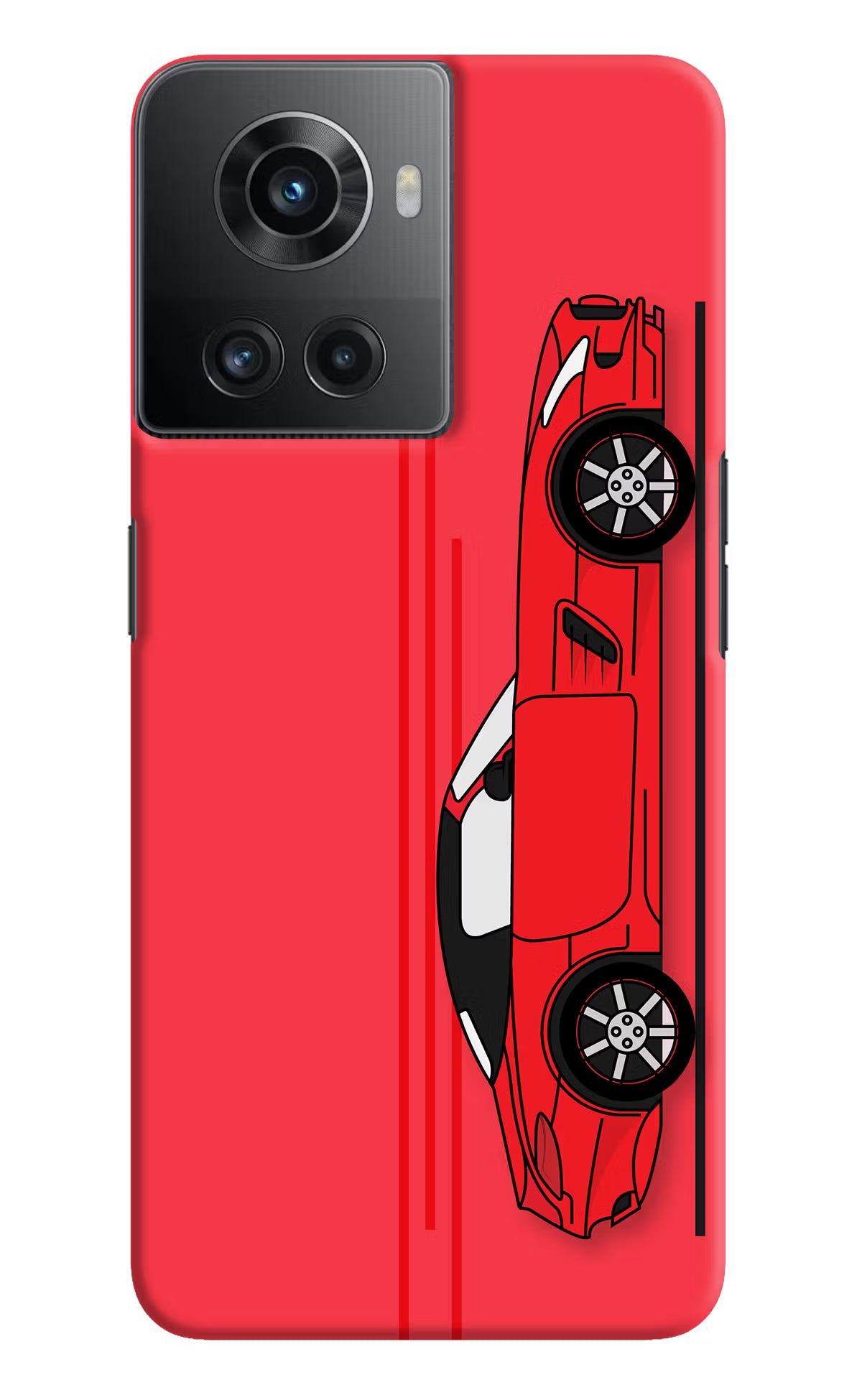 Red Velocity OnePlus 10R 5G Hard Case Back Cover by Casekaro