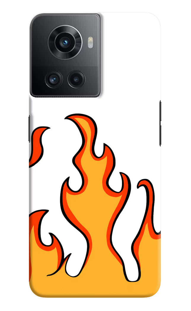 Fired Up – White OnePlus 10R 5G Hard Case Back Cover by Casekaro