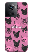 Pink Cats OnePlus 10R 5G Hard Case Back Cover by Casekaro