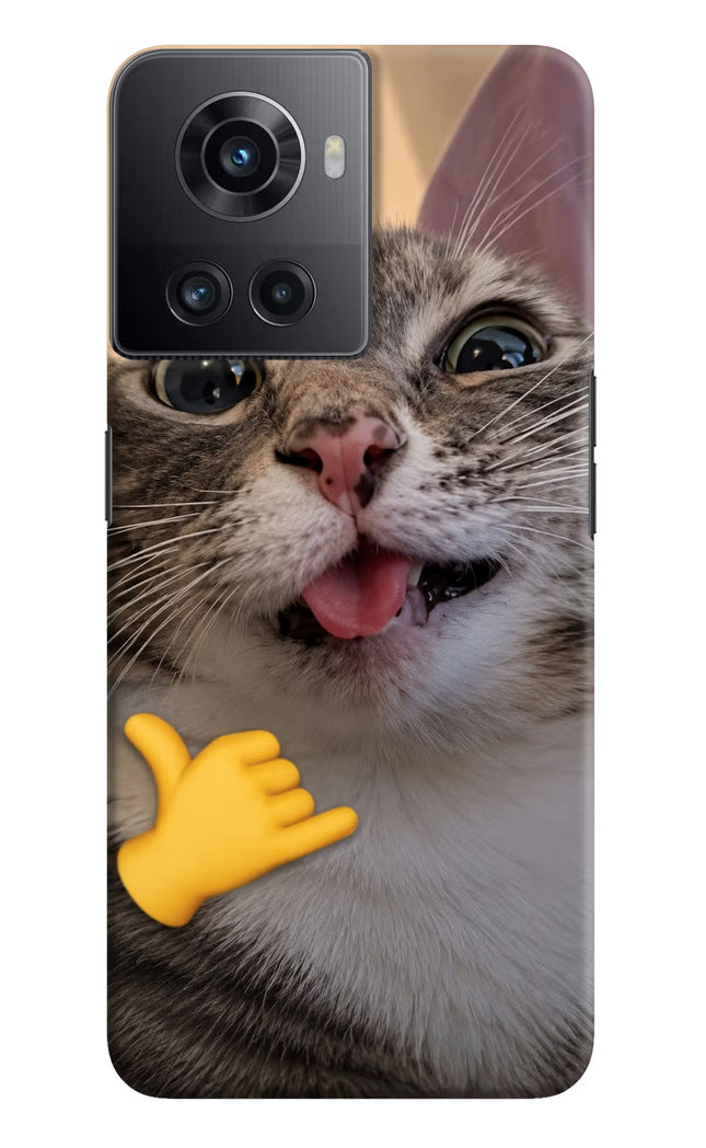 Silly Cat Call OnePlus 10R 5G Hard Case Back Cover by Casekaro