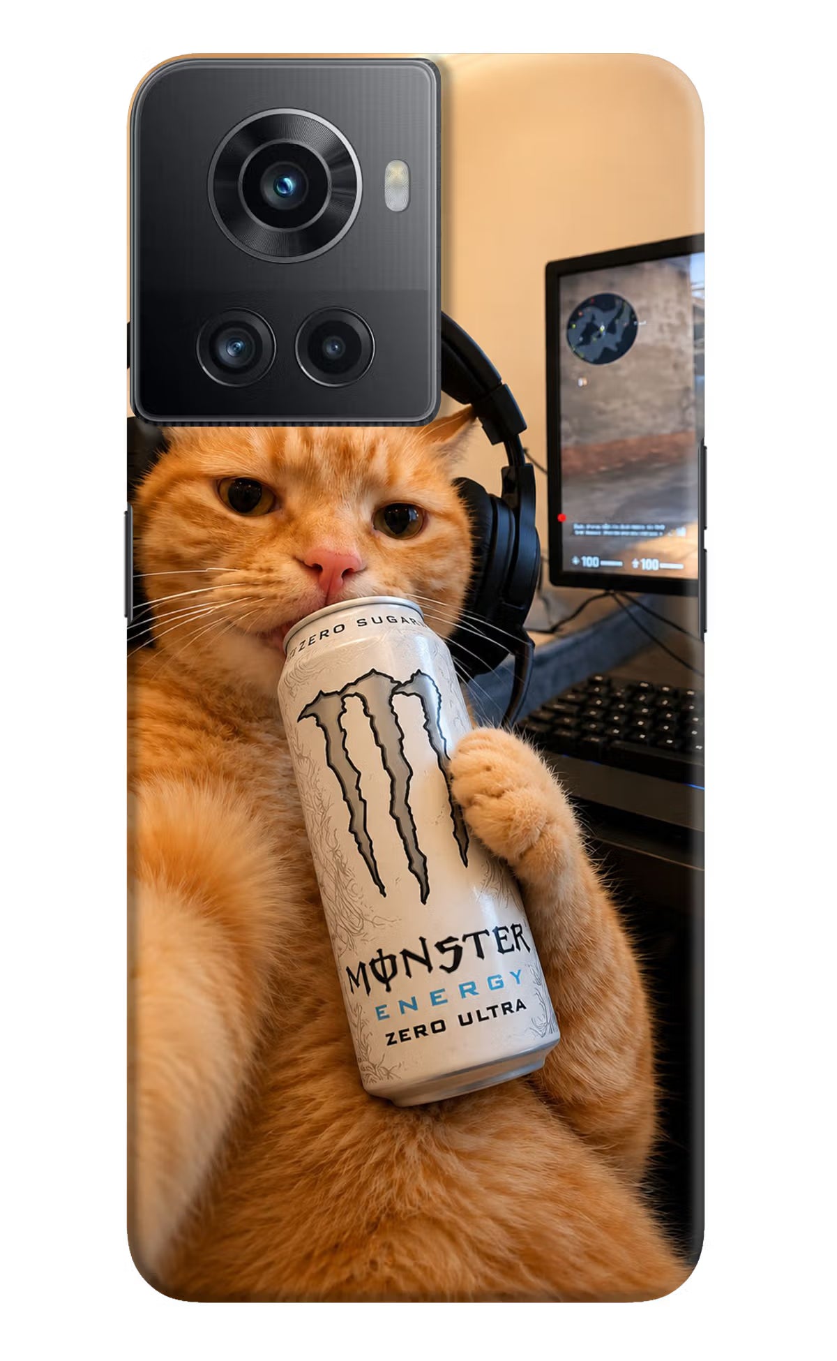 Gamer Cat Energy OnePlus 10R 5G Back Cover