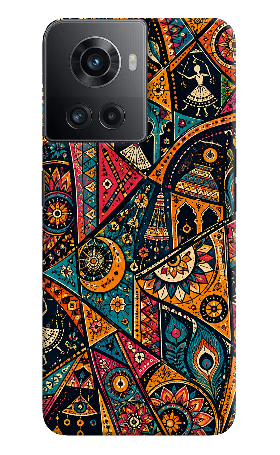 Folk Print OnePlus 10R 5G Back Cover, Hard case