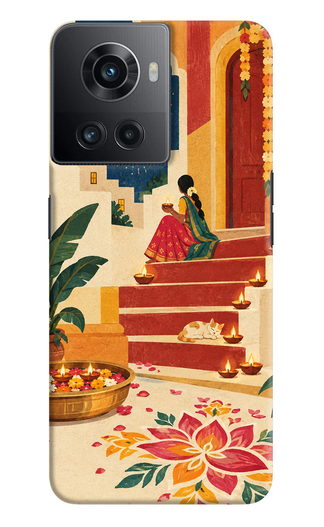 Diwali Rangoli OnePlus 10R 5G Hard Case Back Cover by Casekaro