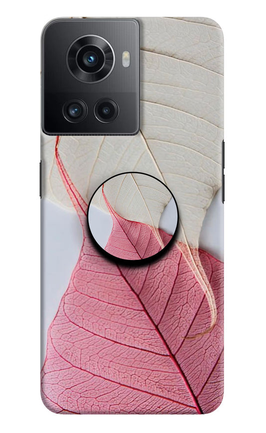 White Pink Leaf OnePlus 10R 5G Pop Case by Casekaro