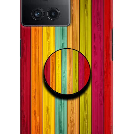 Multicolor Wooden OnePlus 10R 5G Pop Case by Casekaro