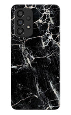 Black Marble Texture Samsung A33 5G Hard Case Back Cover by Casekaro
