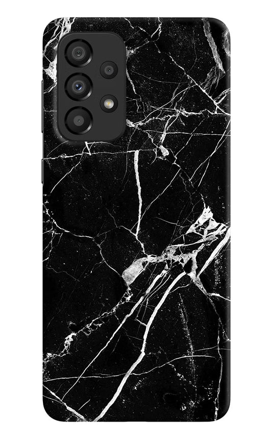 Black Marble Pattern Samsung A33 5G Hard Case Back Cover by Casekaro