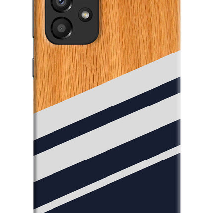 Blue and white wooden Samsung A33 5G Hard Case Back Cover by Casekaro