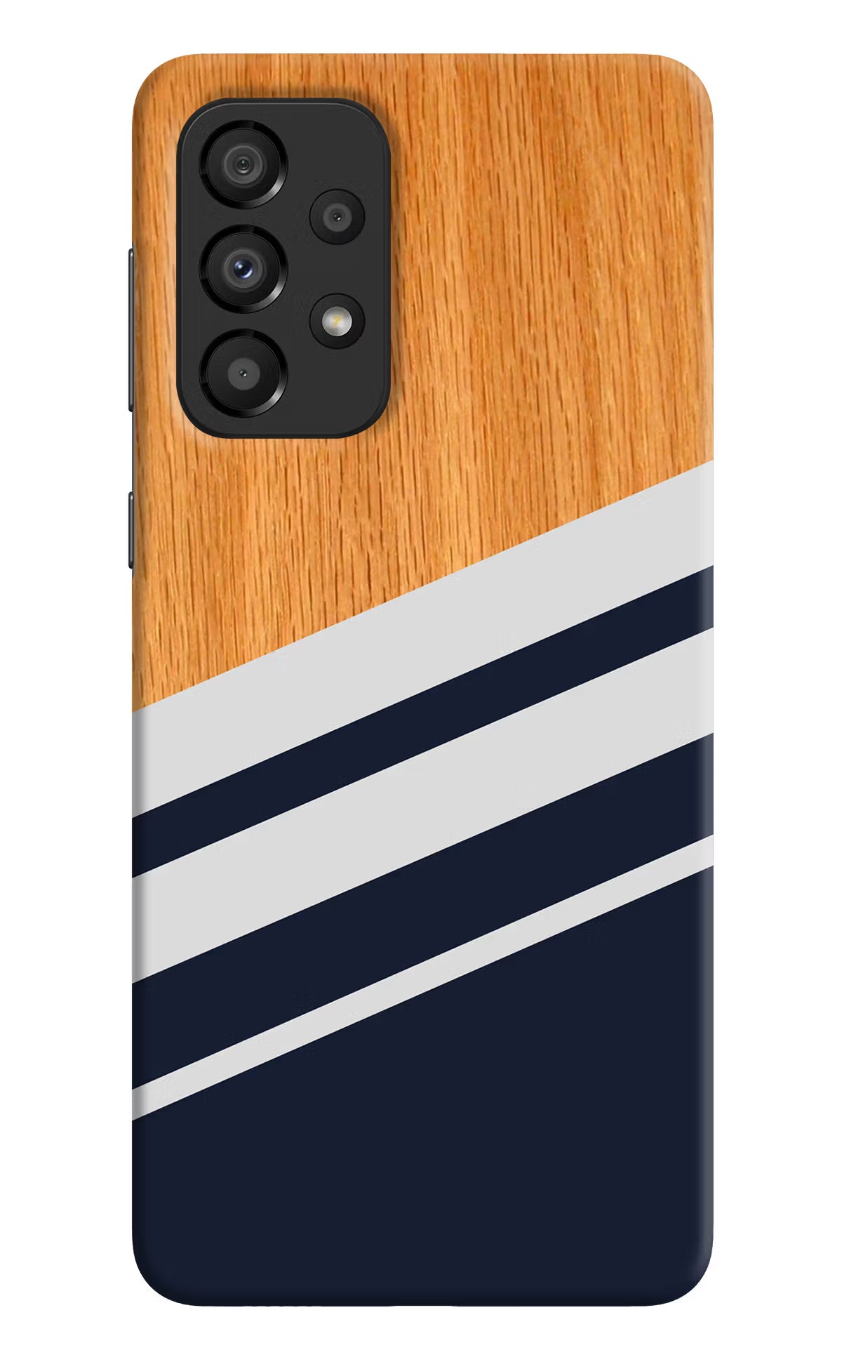 Blue and white wooden Samsung A33 5G Hard Case Back Cover by Casekaro