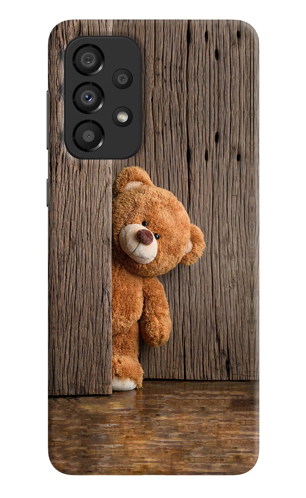 Teddy Wooden Samsung A33 5G Hard Case Back Cover by Casekaro