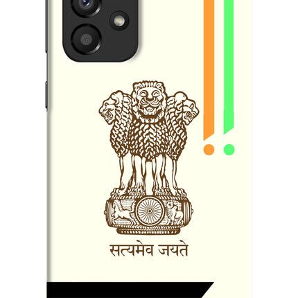 Satyamev Jayate Brown Logo Samsung A33 5G Hard Case Back Cover by Casekaro