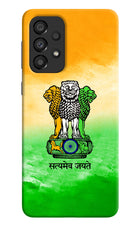 Satyamev Jayate Flag Samsung A33 5G Hard Case Back Cover by Casekaro