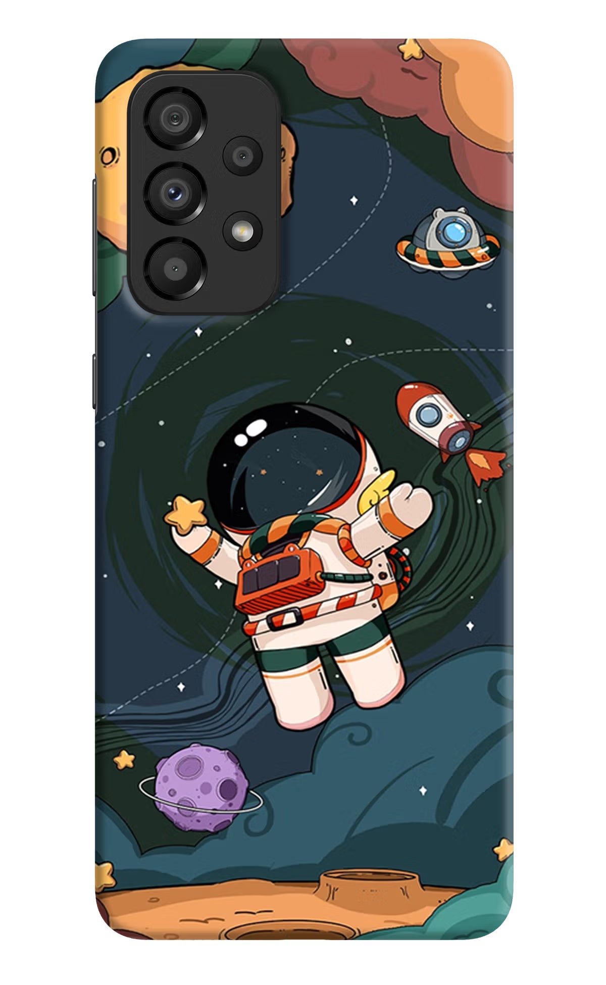 Cartoon Astronaut Samsung A33 5G Hard Case Back Cover by Casekaro