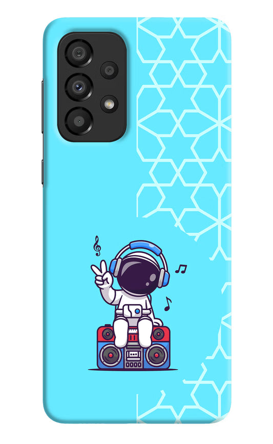Cute Astronaut Chilling Samsung A33 5G Hard Case Back Cover by Casekaro