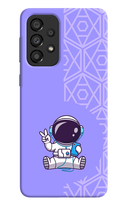 Cute Astronaut Chilling Samsung A33 5G Hard Case Back Cover by Casekaro
