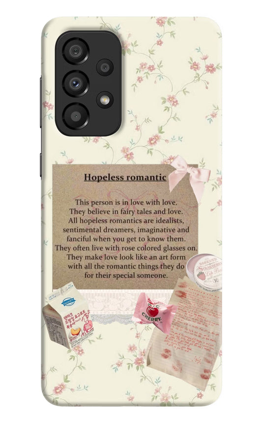 Hopeless Romantic Samsung A33 5G Hard Case Back Cover by Casekaro