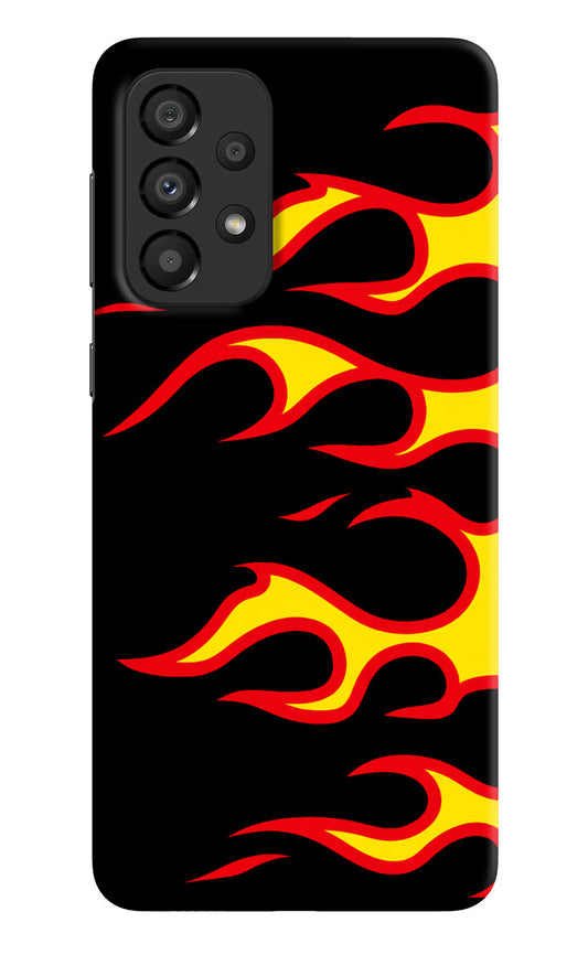 Side Sweep Flames Samsung A33 5G Hard Case Back Cover by Casekaro