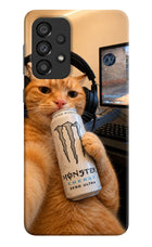 Gamer Cat Energy Samsung A33 5G Hard Case Back Cover by Casekaro