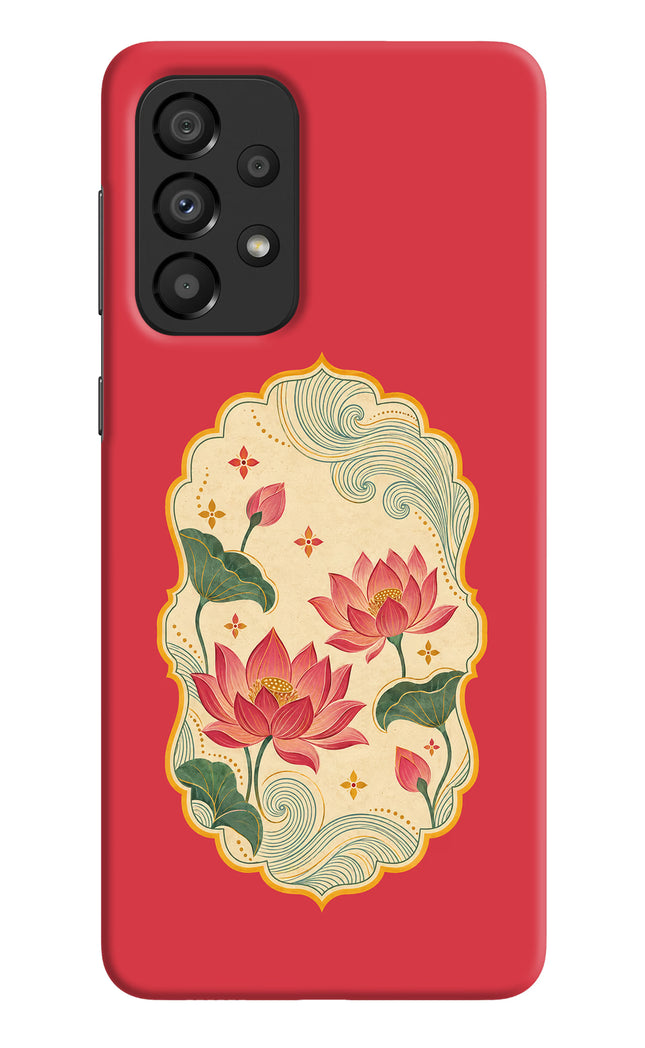 Pink Lotus Samsung A33 5G Hard Case Back Cover by Casekaro
