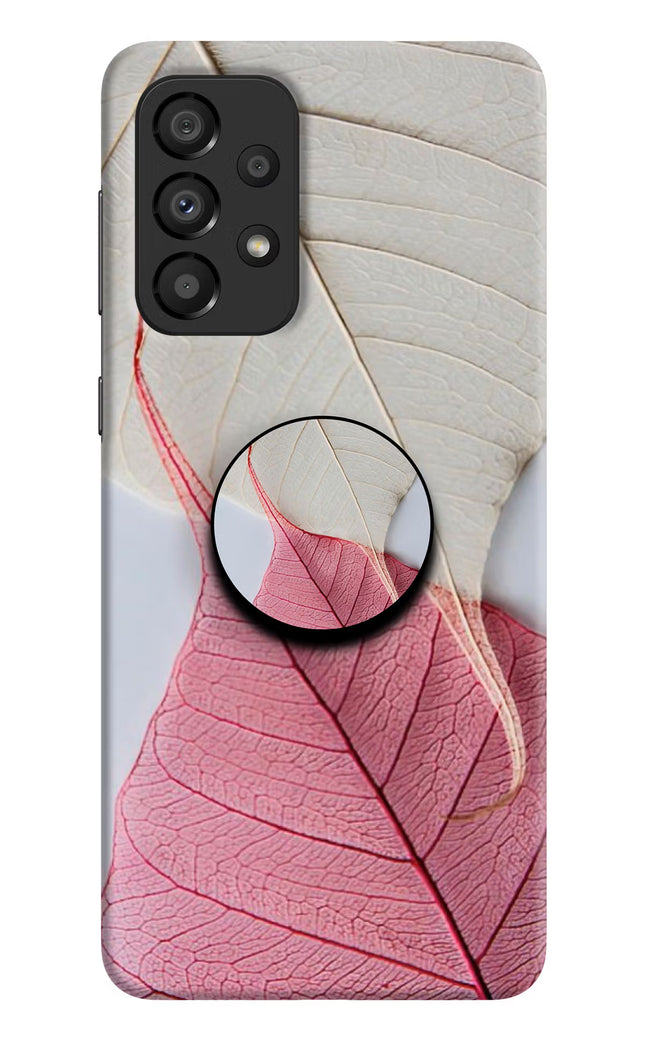 White Pink Leaf Samsung A33 5G Pop Case by Casekaro