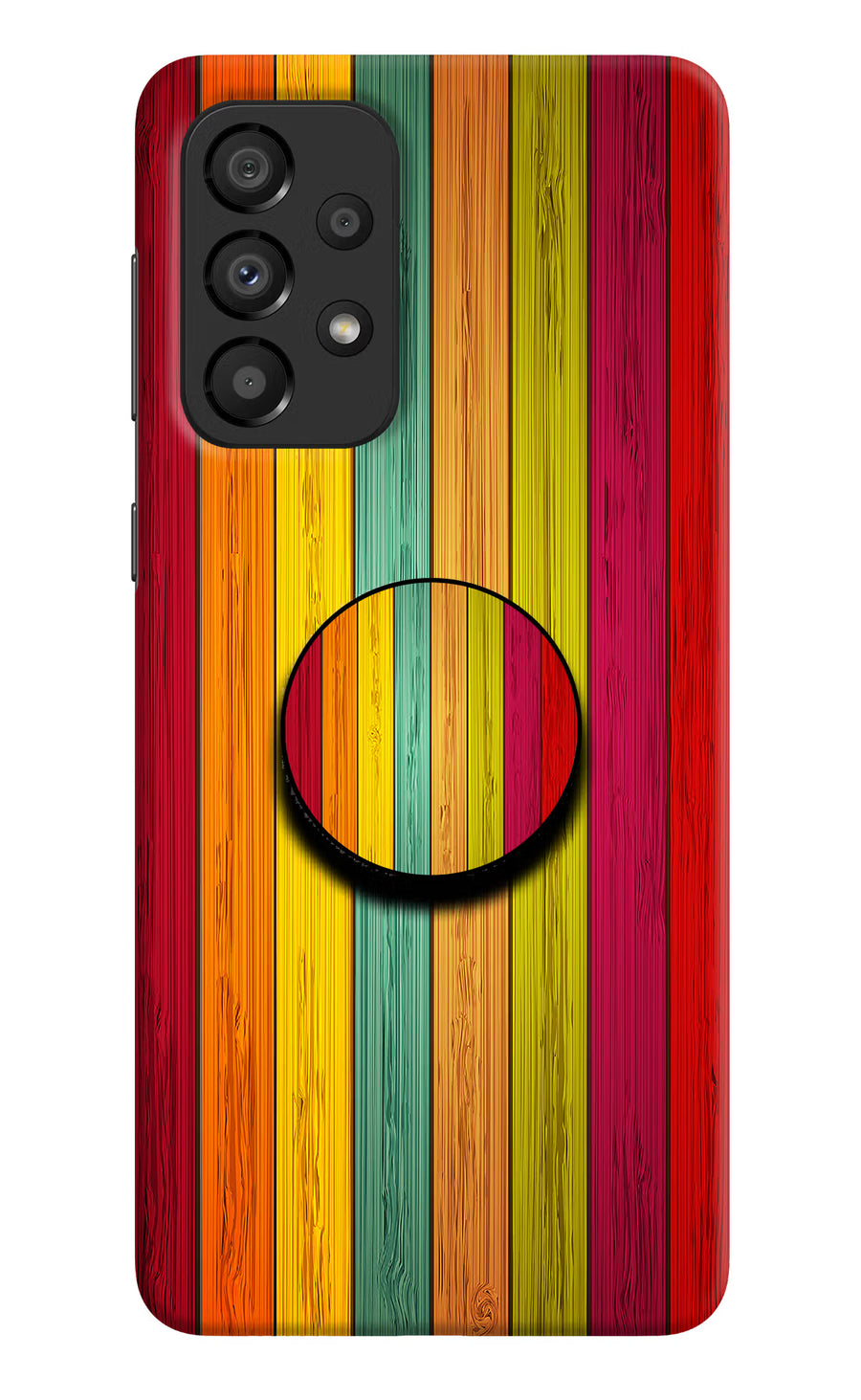 Multicolor Wooden Samsung A33 5G Pop Case, Hard case