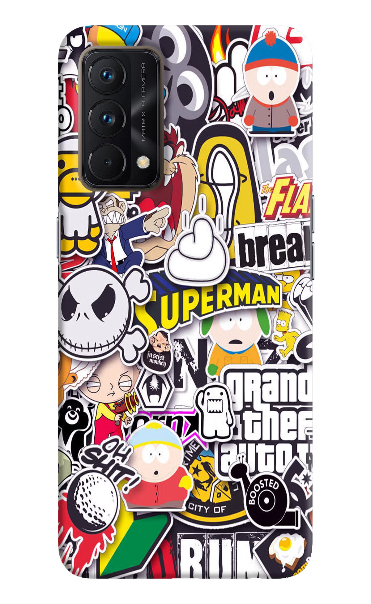 Sticker Bomb Realme GT Master Edition Hard Case Back Cover by Casekaro