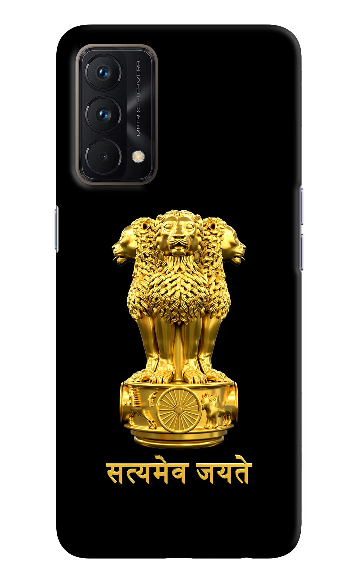 Satyamev Jayate Golden Realme GT Master Edition Hard Case Back Cover by Casekaro