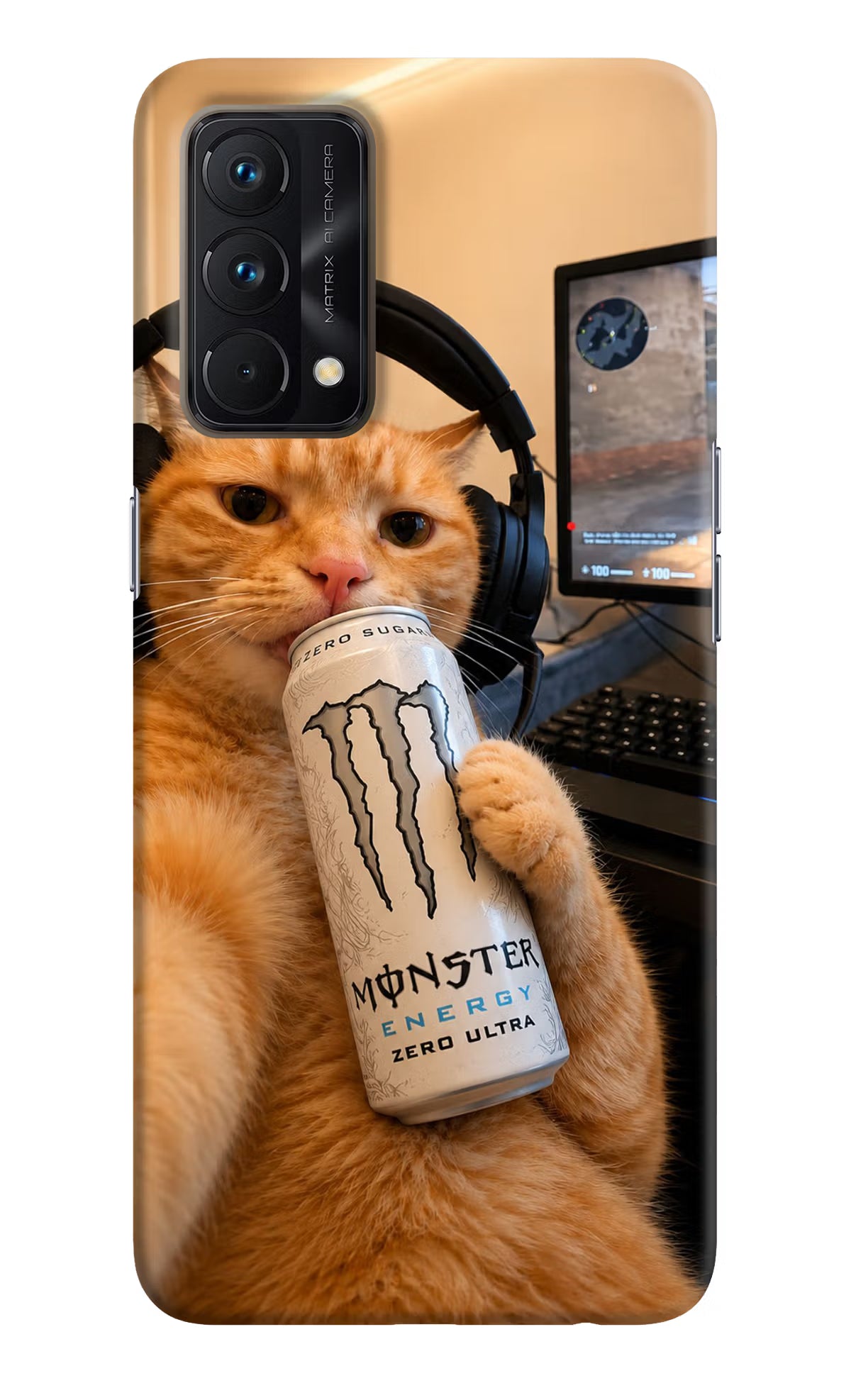 Gamer Cat Energy Realme GT Master Edition Back Cover