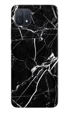 Black Marble Pattern Oppo A16k/A16e Hard Case Back Cover by Casekaro