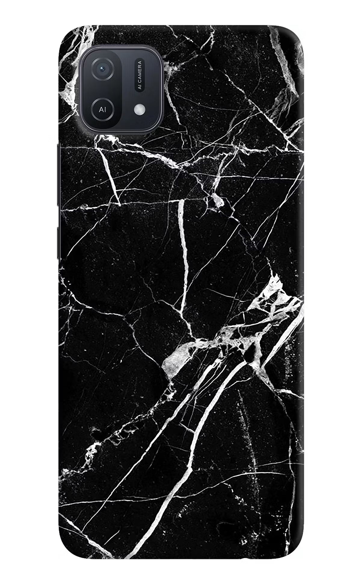Black Marble Pattern Oppo A16k/A16e Hard Case Back Cover by Casekaro
